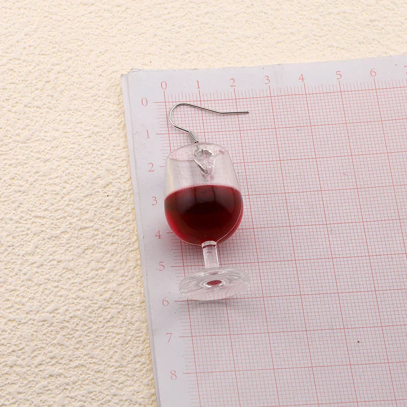 Red Wine Glass Earrings