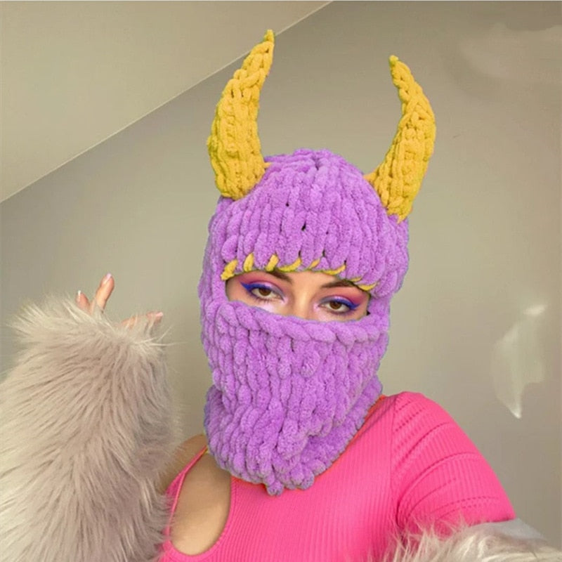 Knitted Devil Balaclava