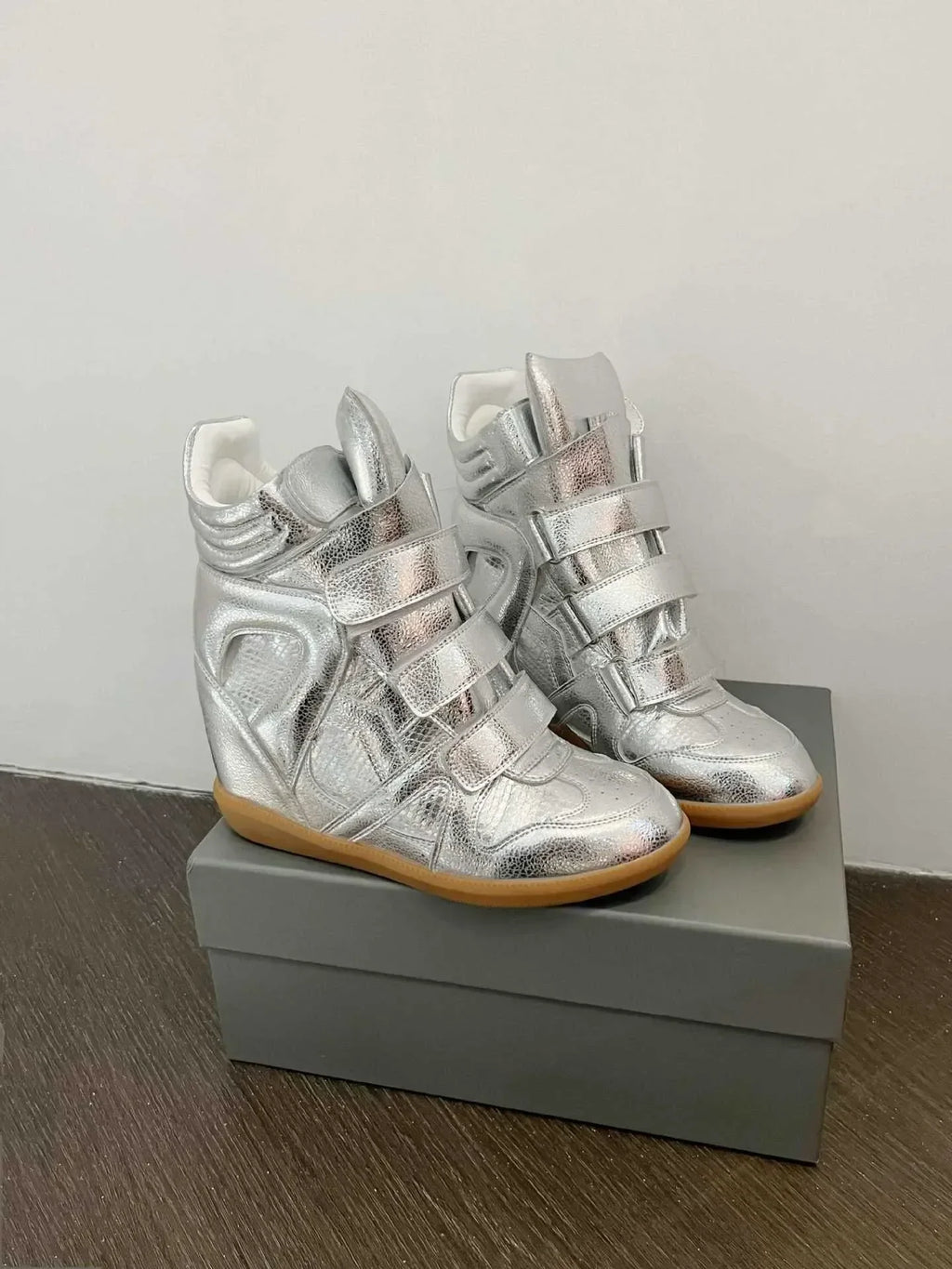 Genuine Leather Marant Wedge Heel Sneakers
