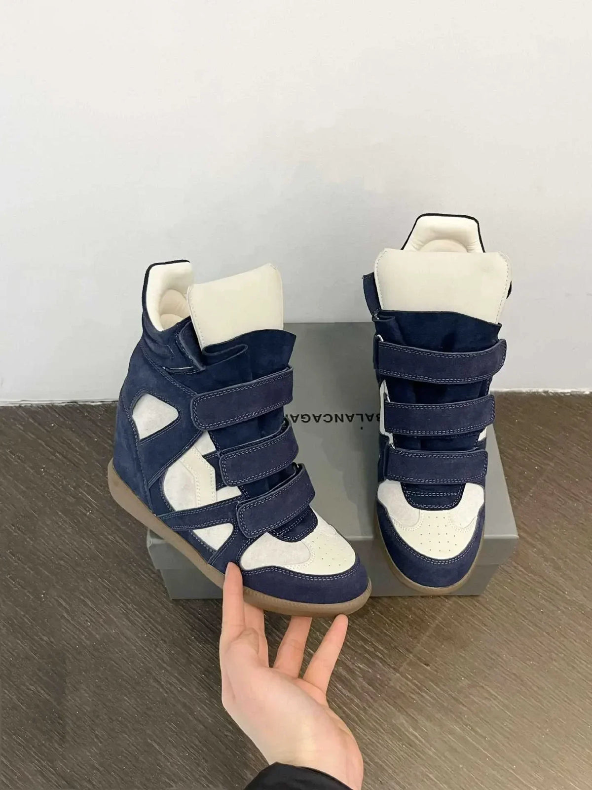 Genuine Leather Marant Wedge Heel Sneakers