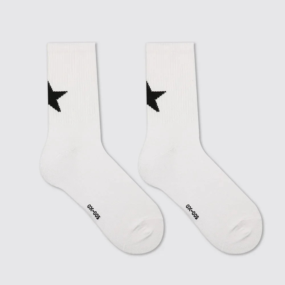 White Black Pentagram Socks
