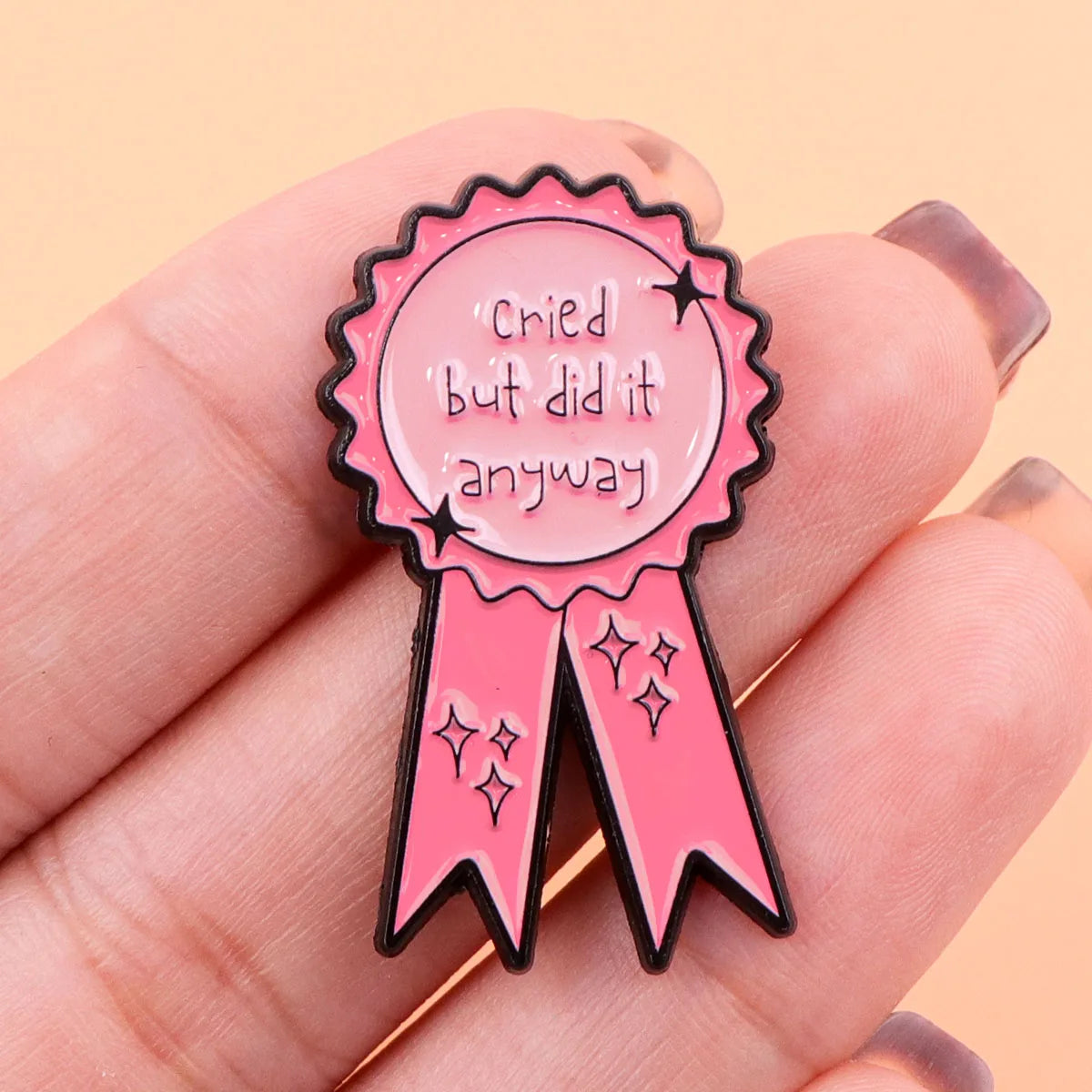 Cried But Did It Anyway Enamel Pin