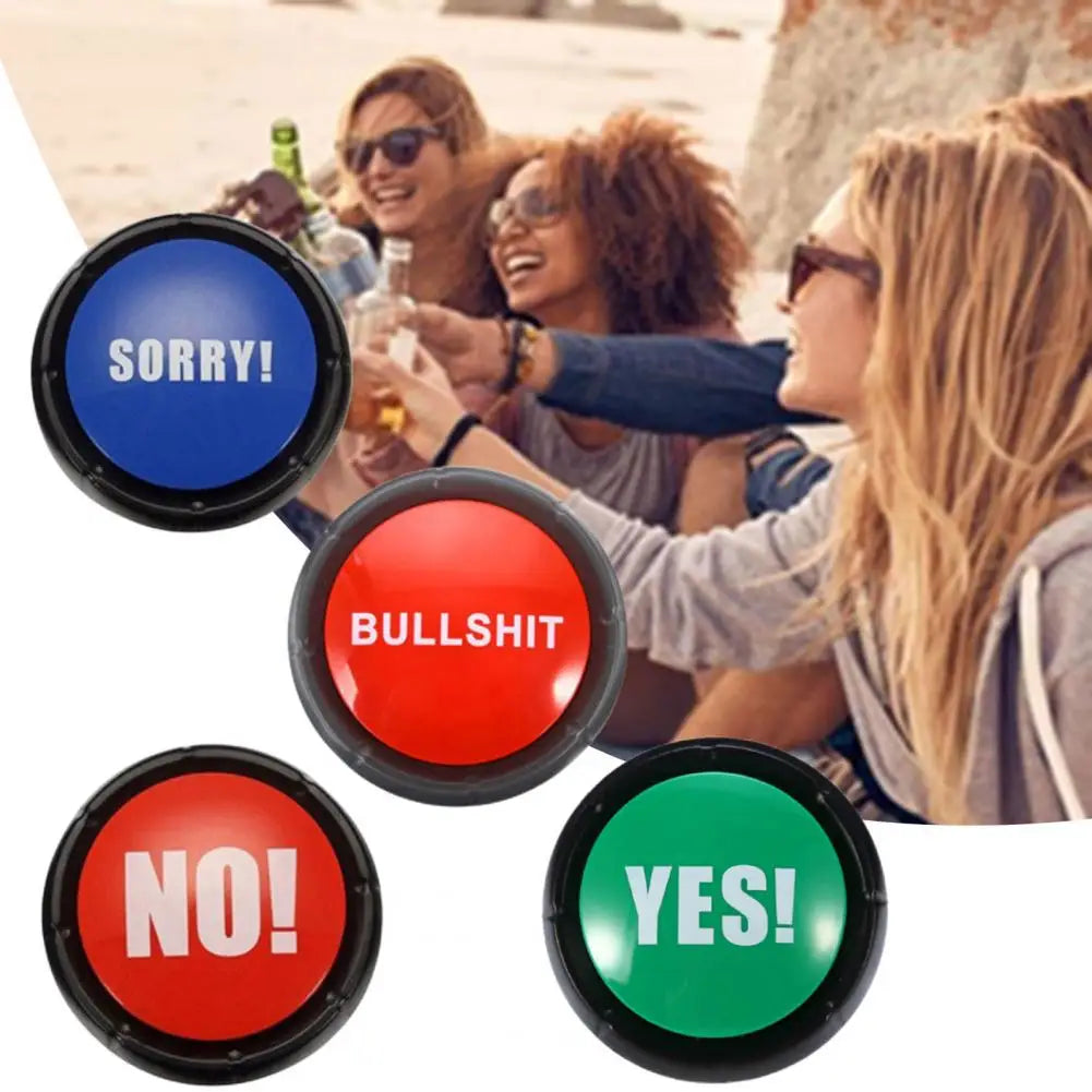 No Sorry Yes Bull Funny Talking Button