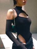 Off Shoulder Open Chest Bodysuit