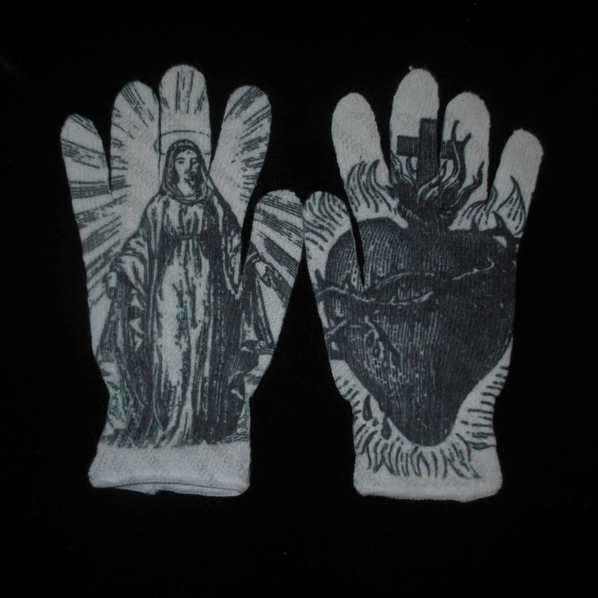 Virgin Mary Knitted Gloves