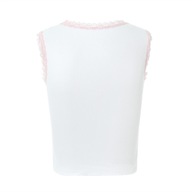 Kiss My Ass Lace Trim Top