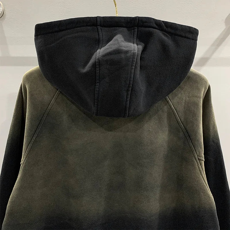 Gradient Black Zip Up Hoodie