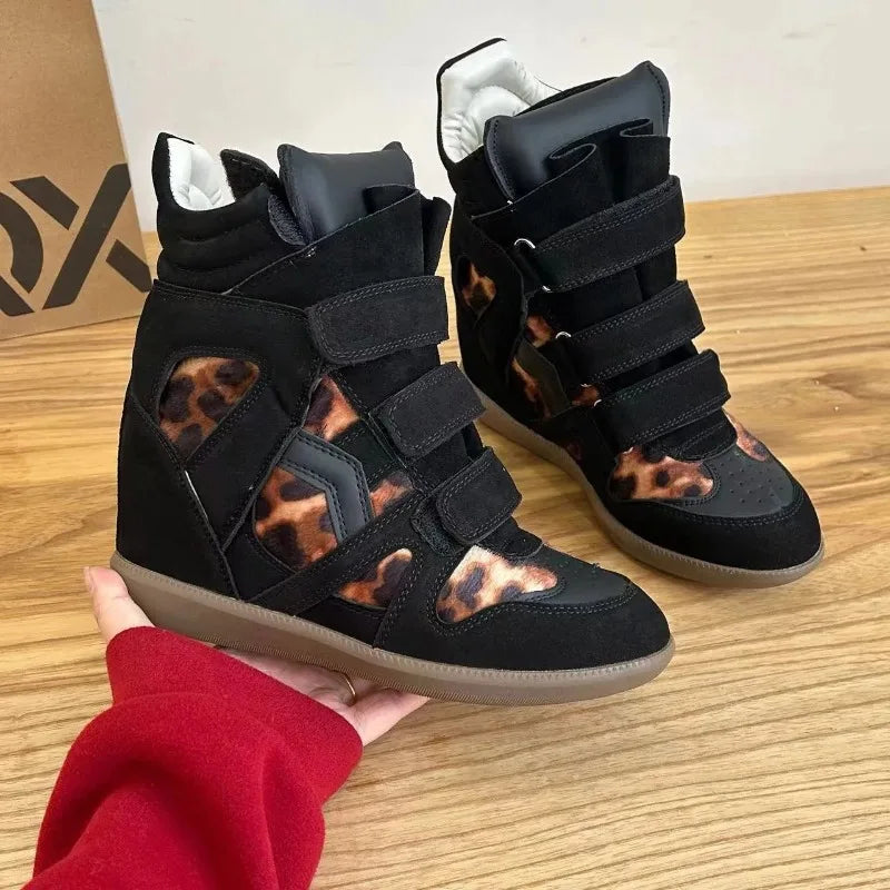Genuine Leather Marant Wedge Heel Sneakers