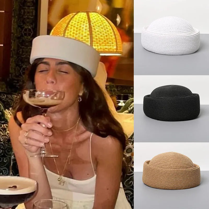 Straw Pillbox Hat