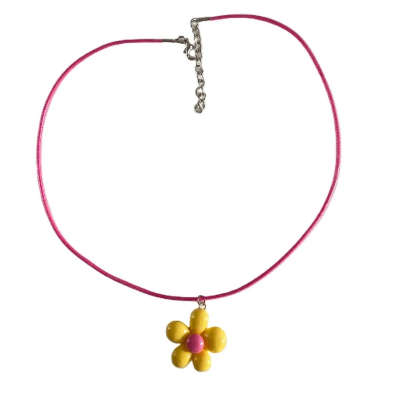 Monochrome Flower Necklace