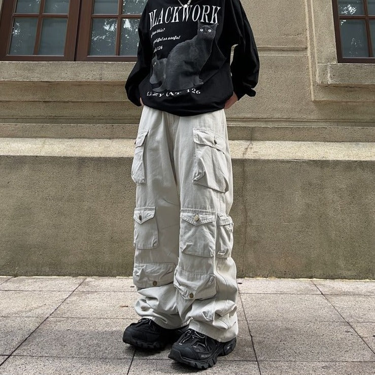 Loose Multi Pocket Cargo Trousers