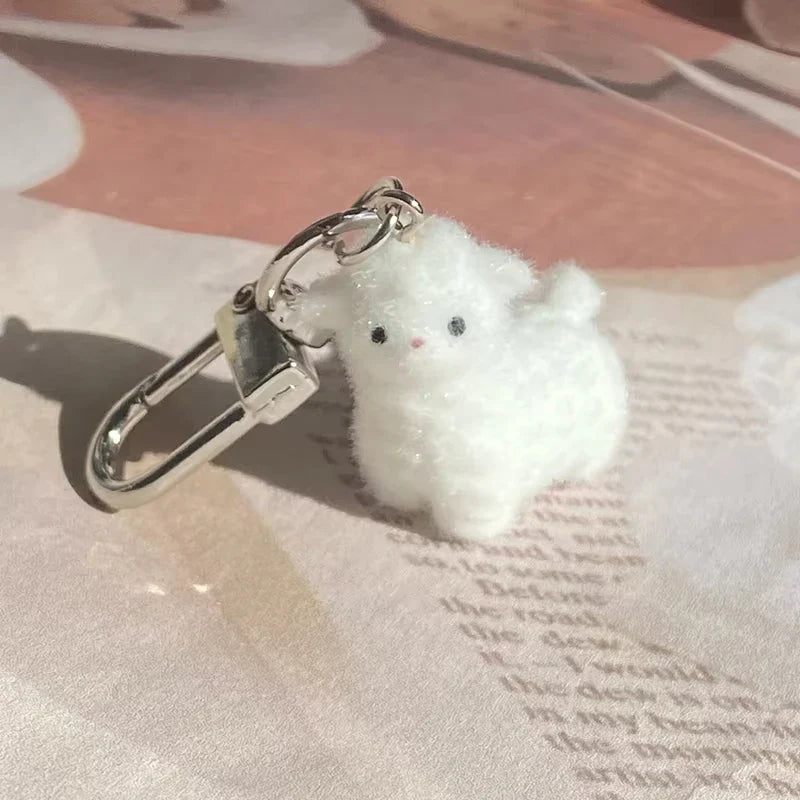 Fluffy Pig Keychain