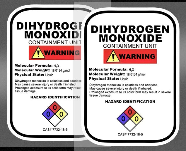 DiHydrogen monoxide Stickers
