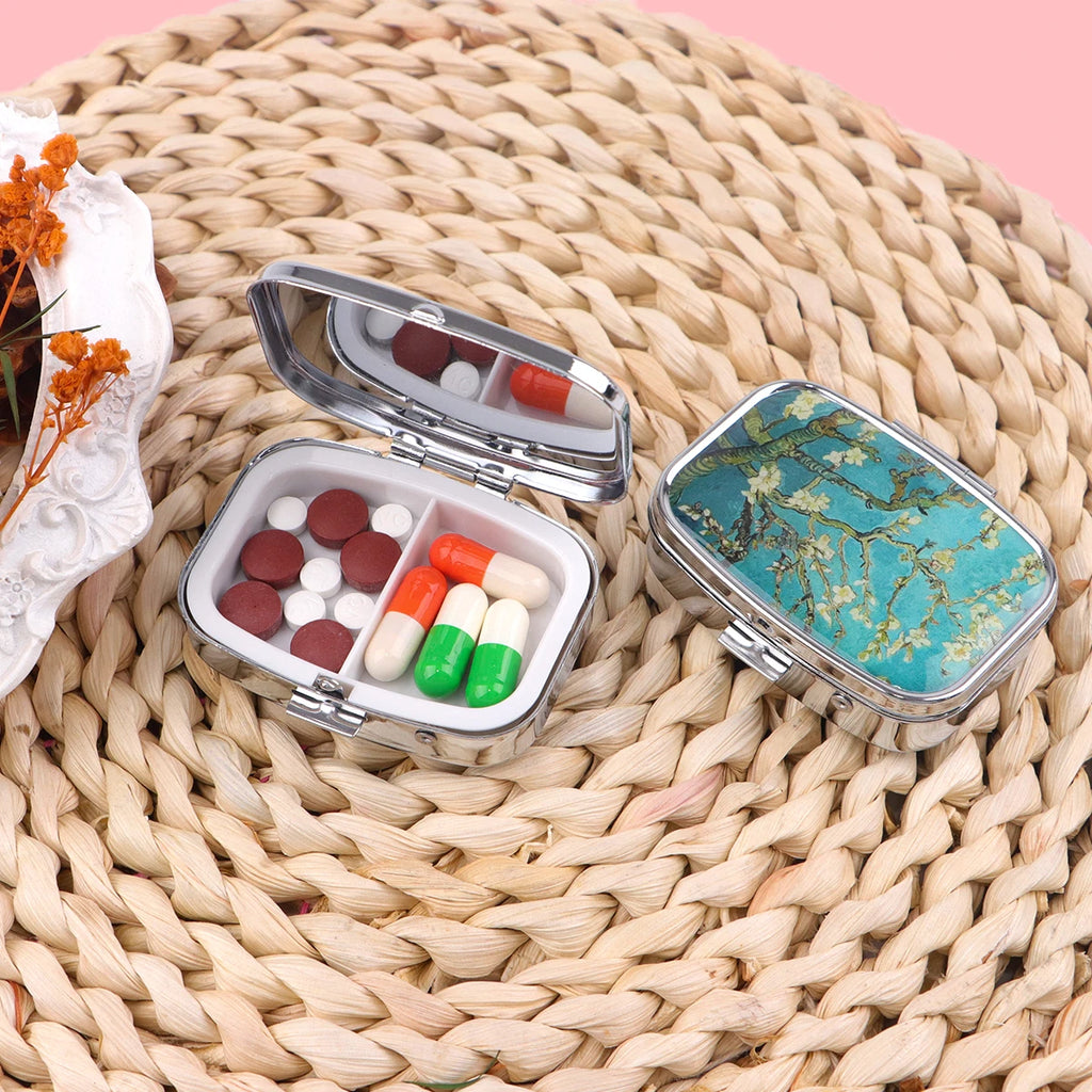 Oil Painting Cherry Blossom Pill Boxes