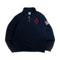 Jeffrey Epstein White Embroidered Quarterzip Pullover