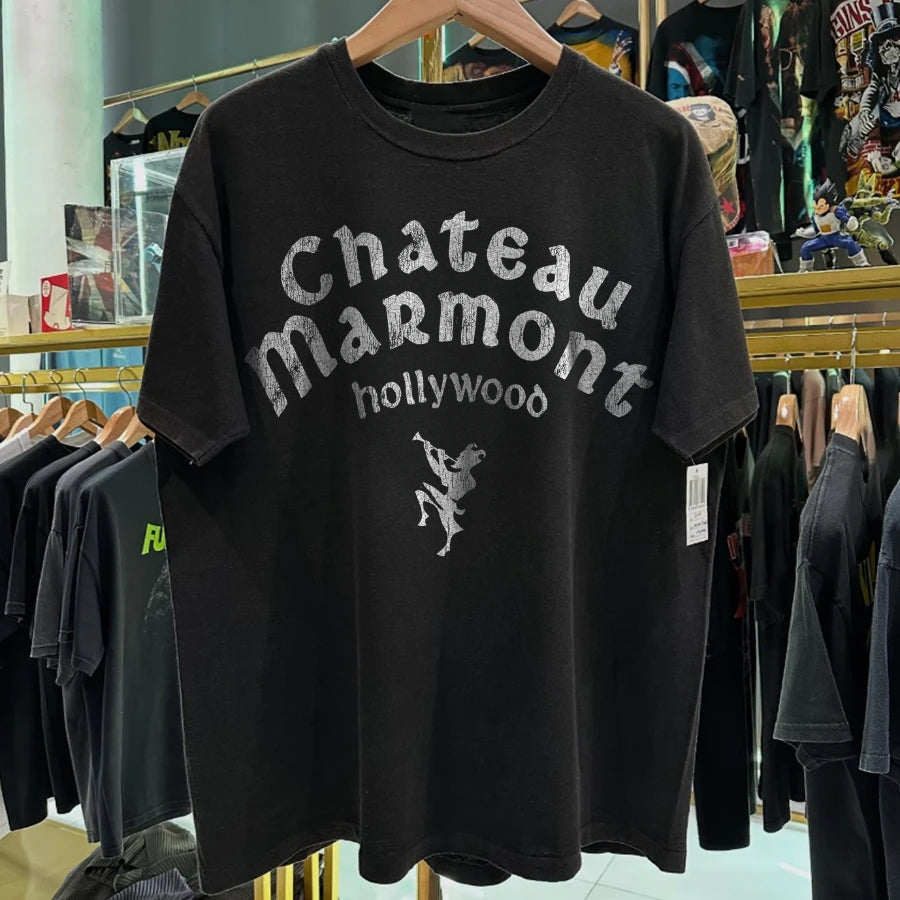 90s Chateau Marmont 'Hollywood' Rare Washed Black Tee