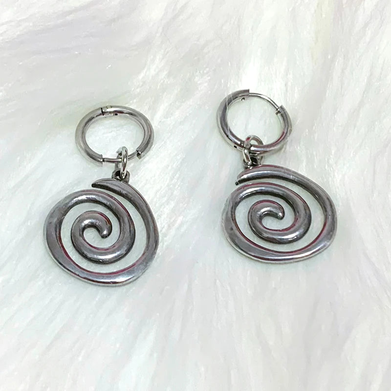 Stainless Steel Spiral Earrings
