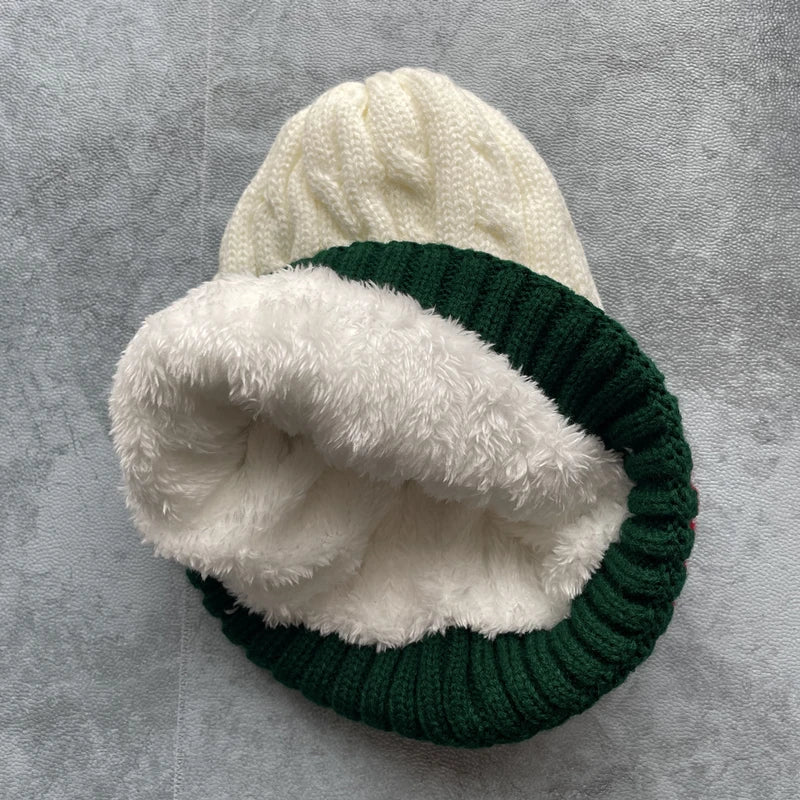 Red & Green Knitted Beanie
