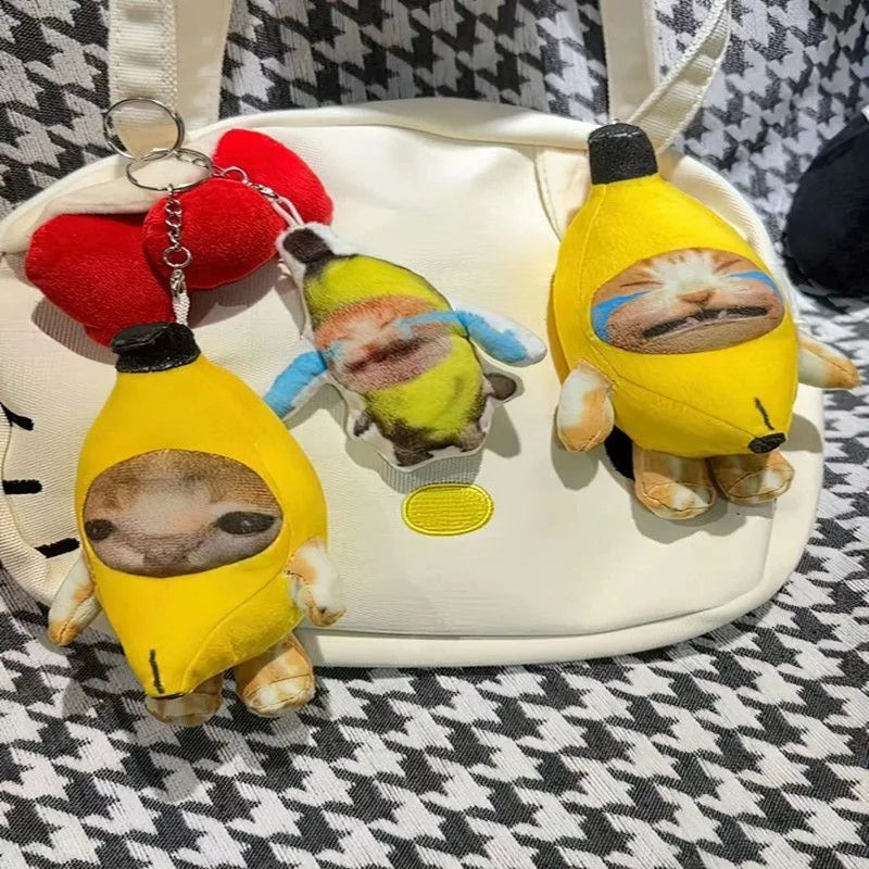 Banana Cat Doll Keychain