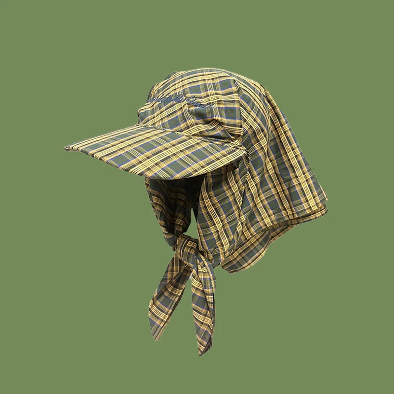 Plaid Head Scarf Hat