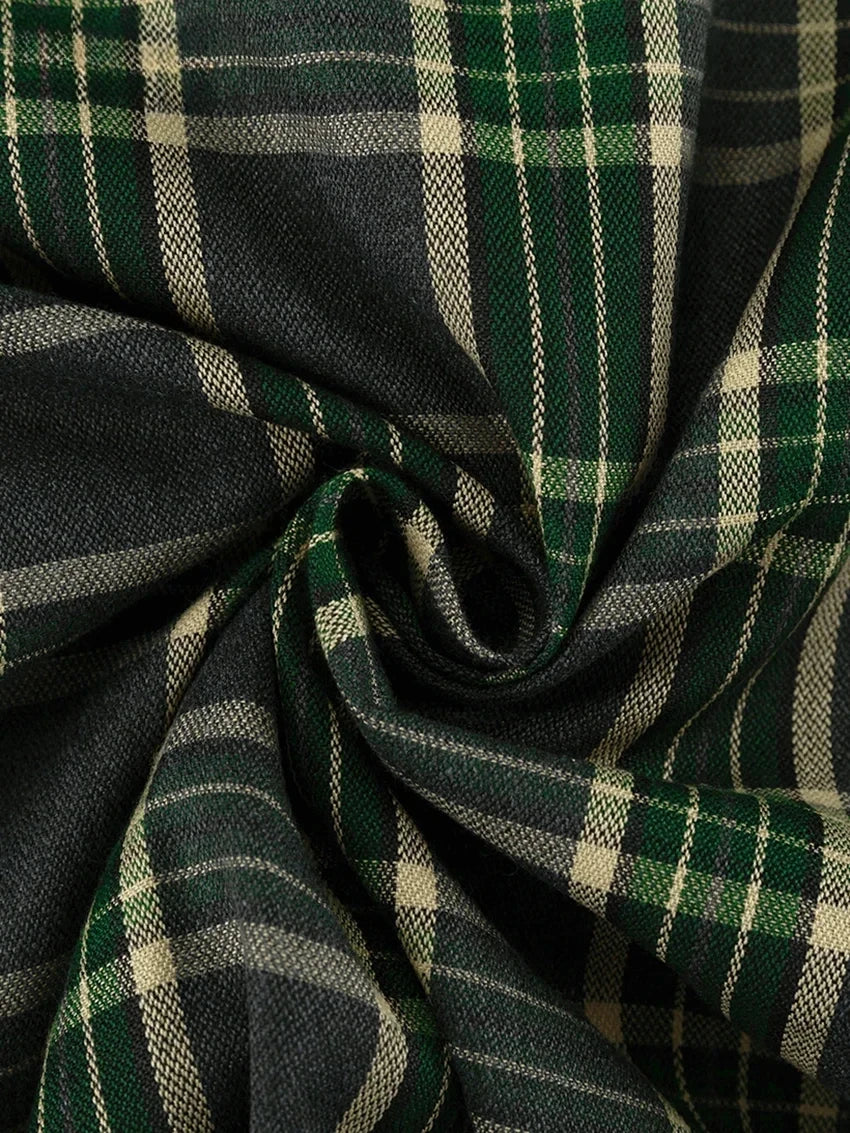 Baggy Plaid Womens Blouse