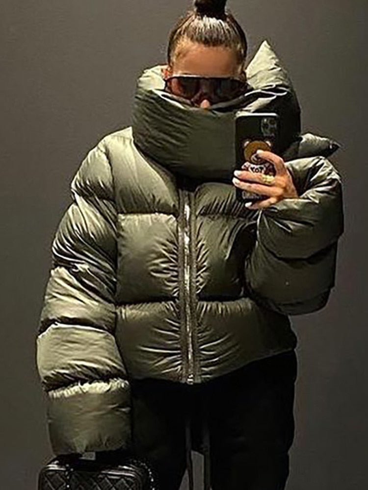 Turtleneck Down Jacket & Down Scarf
