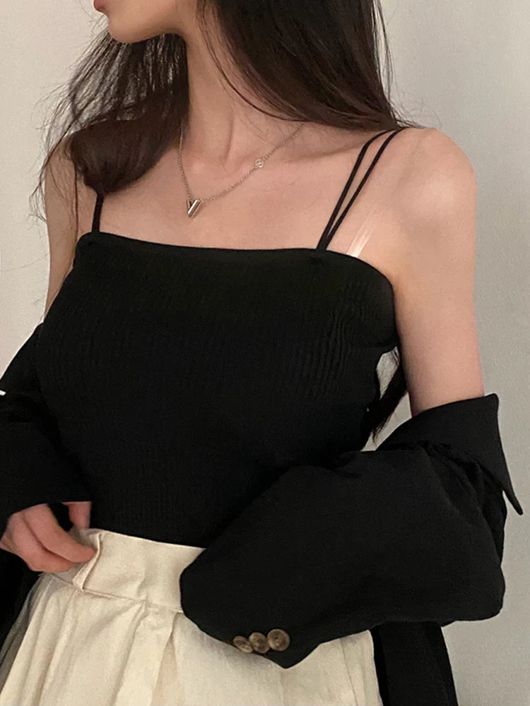 Ribbed Halter Crop Tops