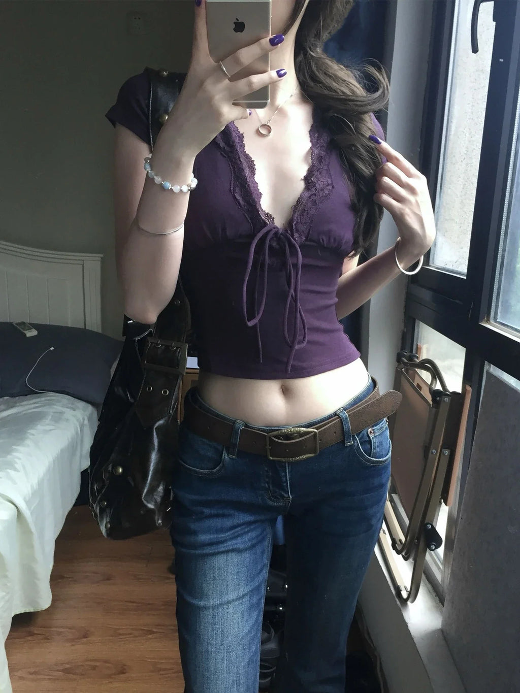 Short Sleeve Lace Crop Top