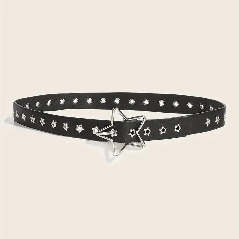 Star Eyelet Black Rivet Belt