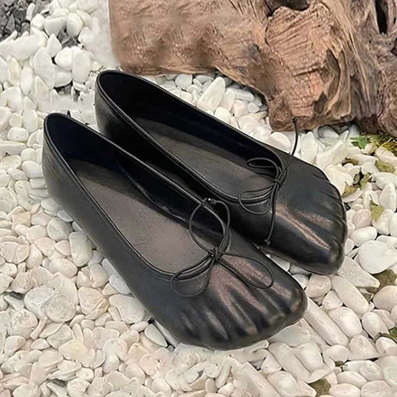 Luxury Flat Leather Ballet Shoes