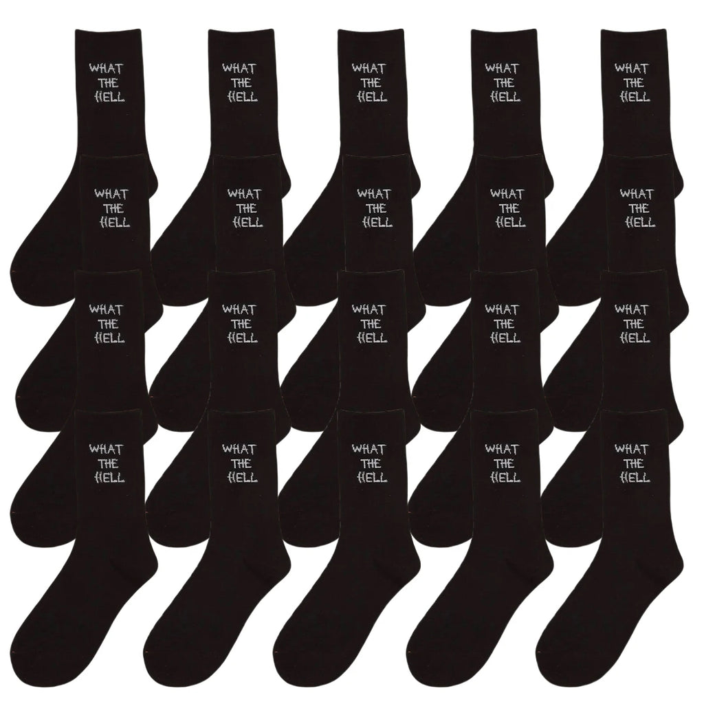 5/10/20 Pairs Men's Crew Socks, English Letter Design, Unique, Comfortable, Breathable, Moisture-Wicking