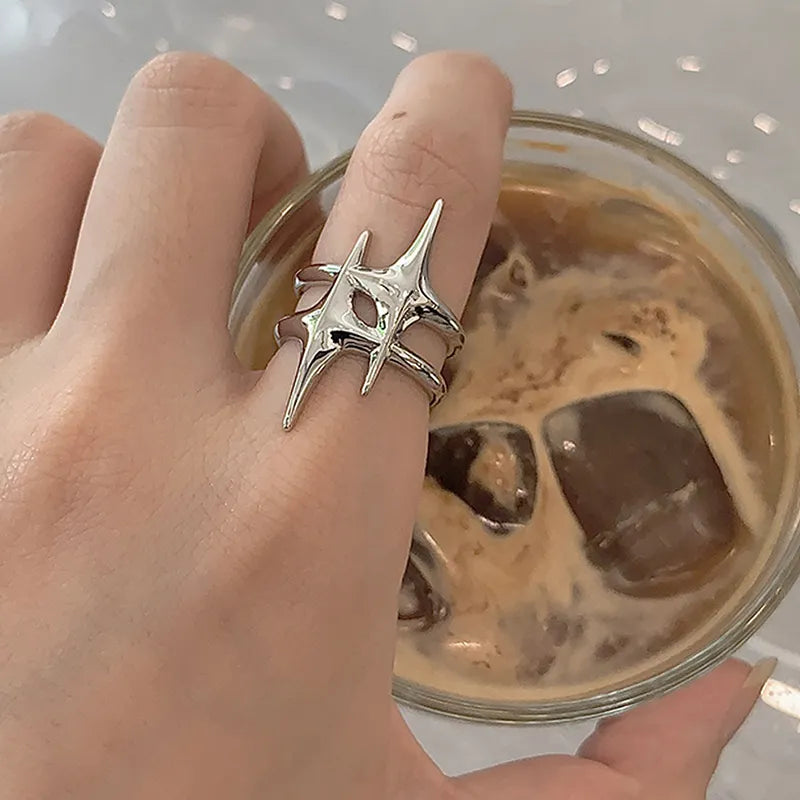 Liquid Stars Silver Ring