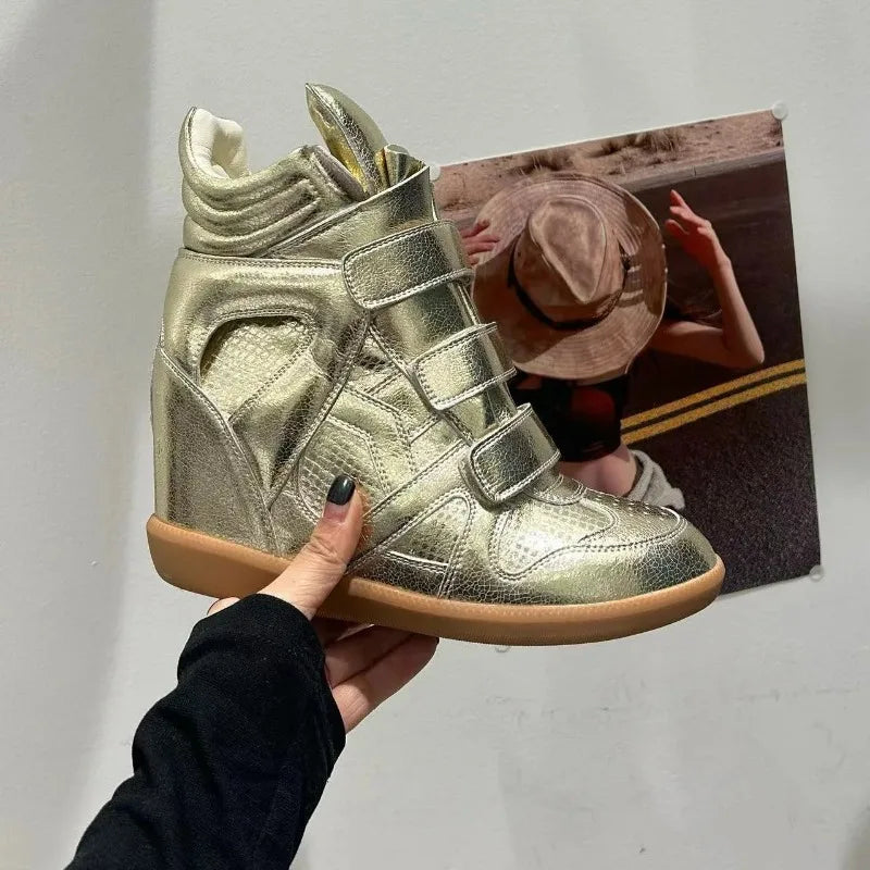 Genuine Leather Marant Wedge Heel Sneakers