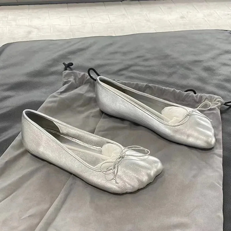 Luxury Flat Leather Ballet Shoes