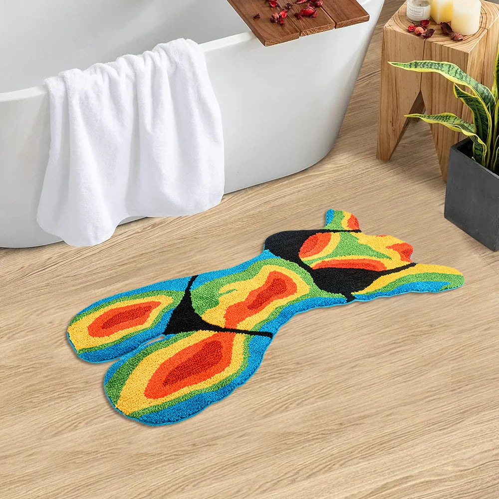 Thermal Female Body Tufted Rug – Stupid Not Smart