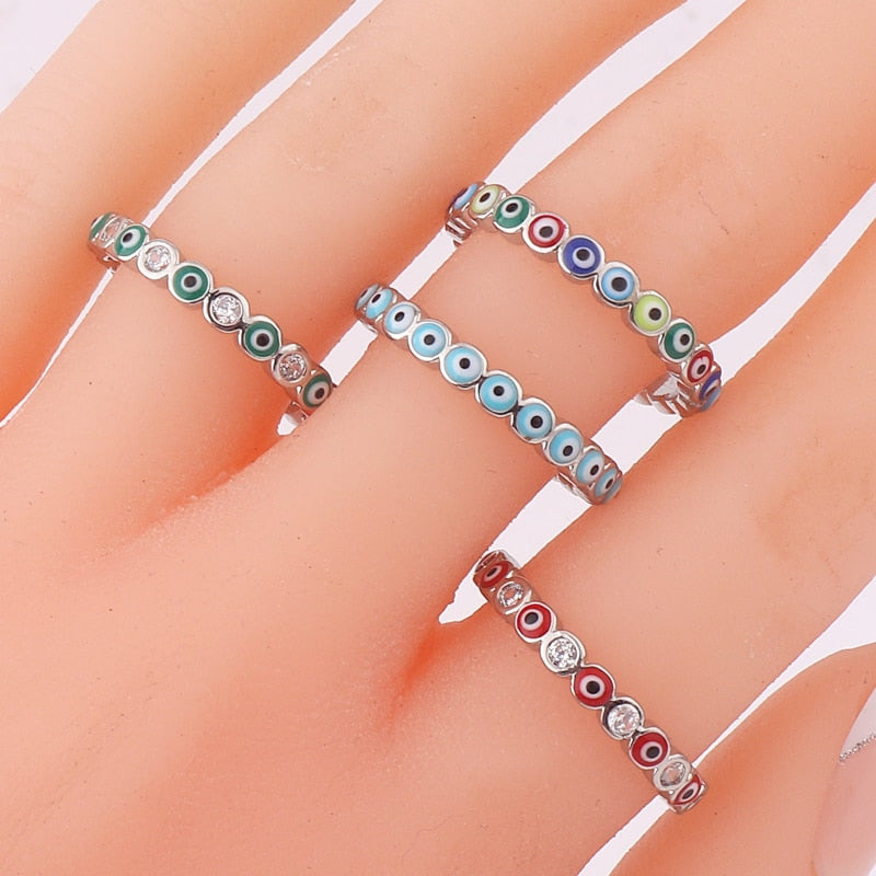 Rainbow Evil Eye Ring