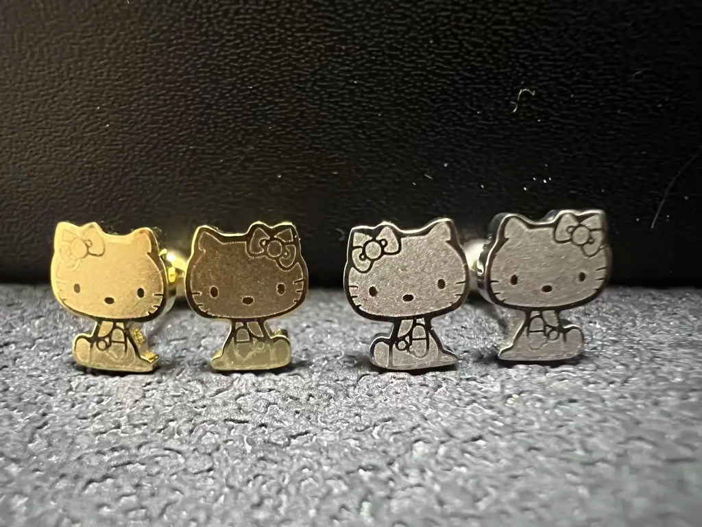 18K Gold plated Hello Kitty Earrings 12x11mm