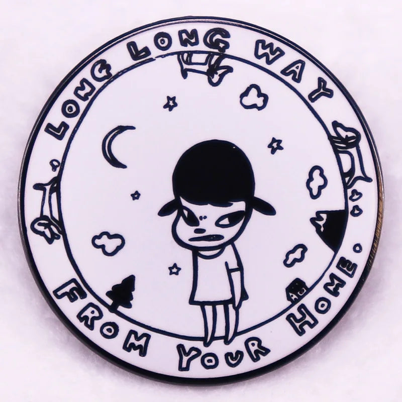 YOSHITOMO NARA Long Long Away Enamel Pin