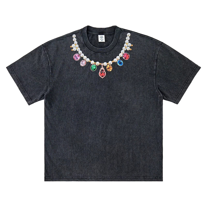 Pearl Diamond Necklace Tee