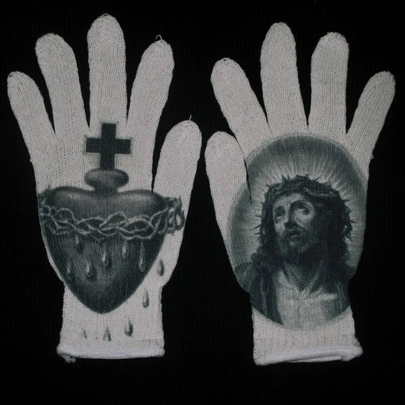 Virgin Mary Knitted Gloves