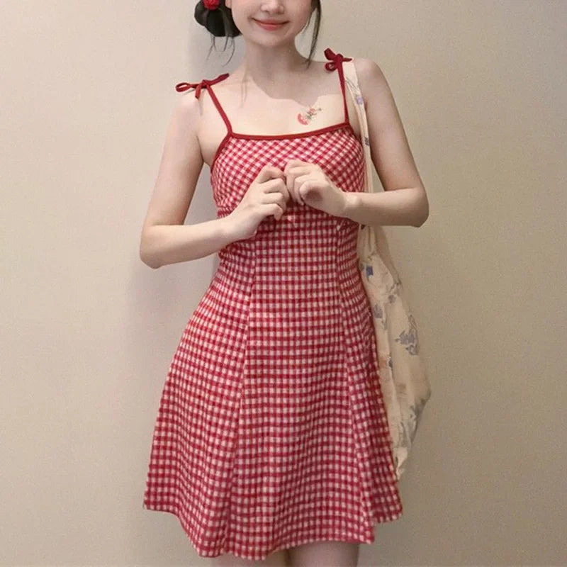 Gingham Plaid Slip Dress