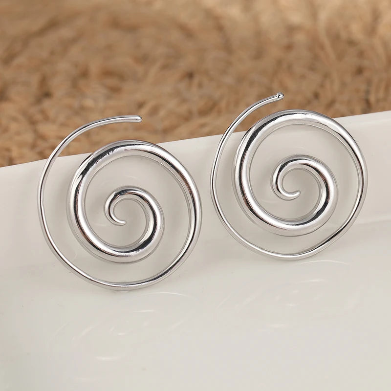 Vintage Silver Spiral Earrings