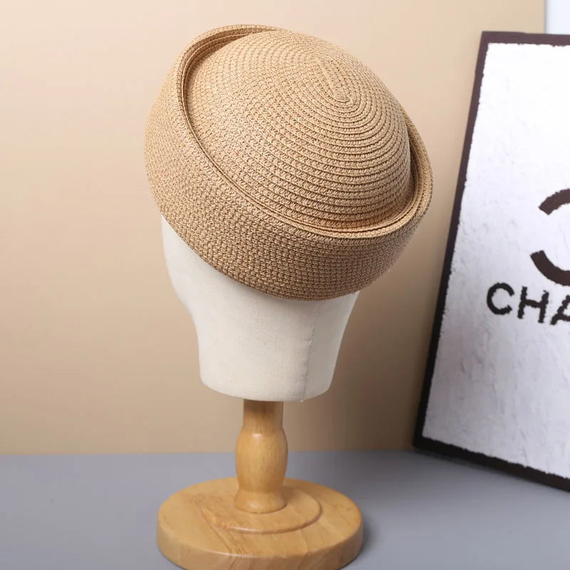 Straw Pillbox Hat