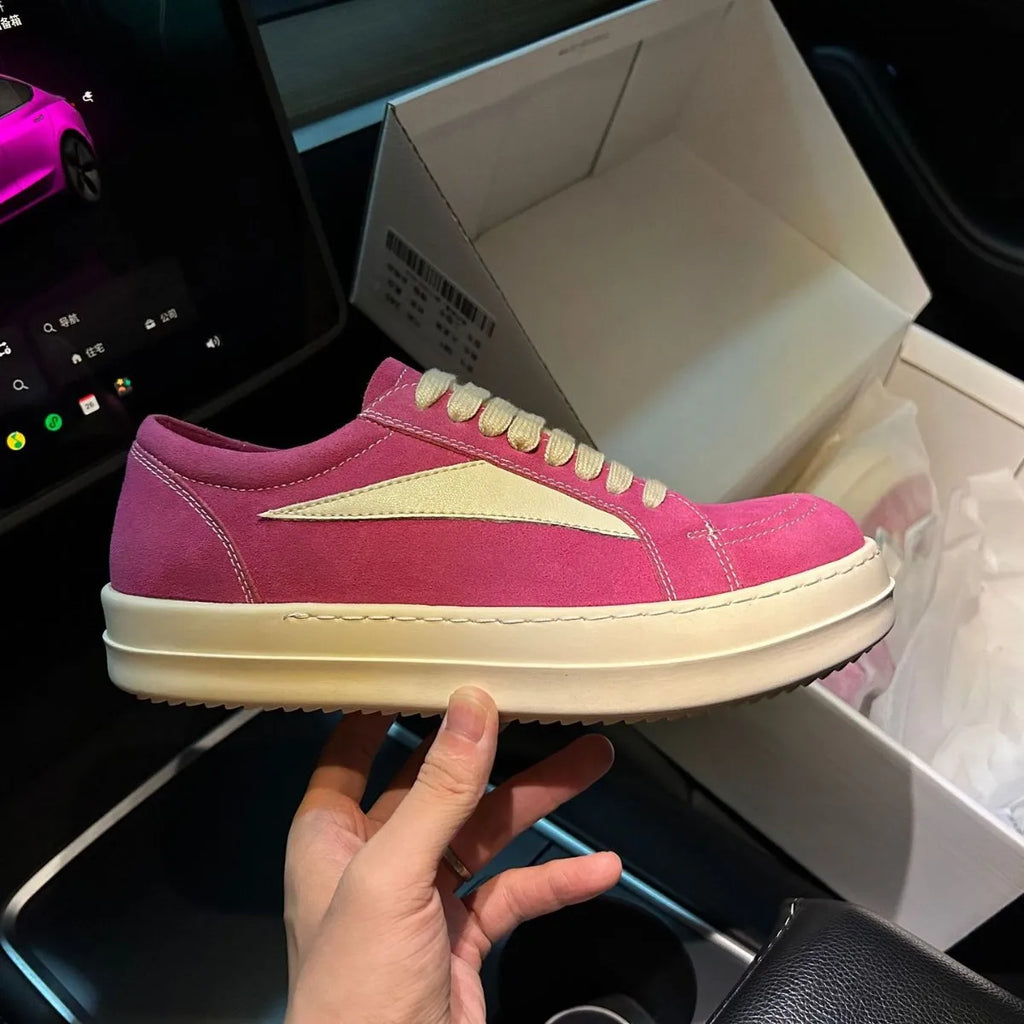 Cow Suede Leather Low Top Owens Sneakers