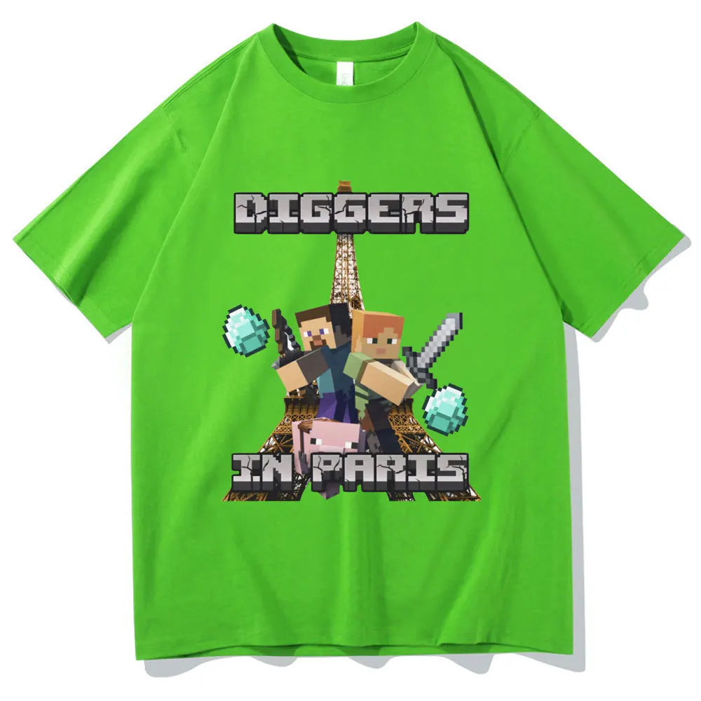 Diggers in Paris Minecraft Tee