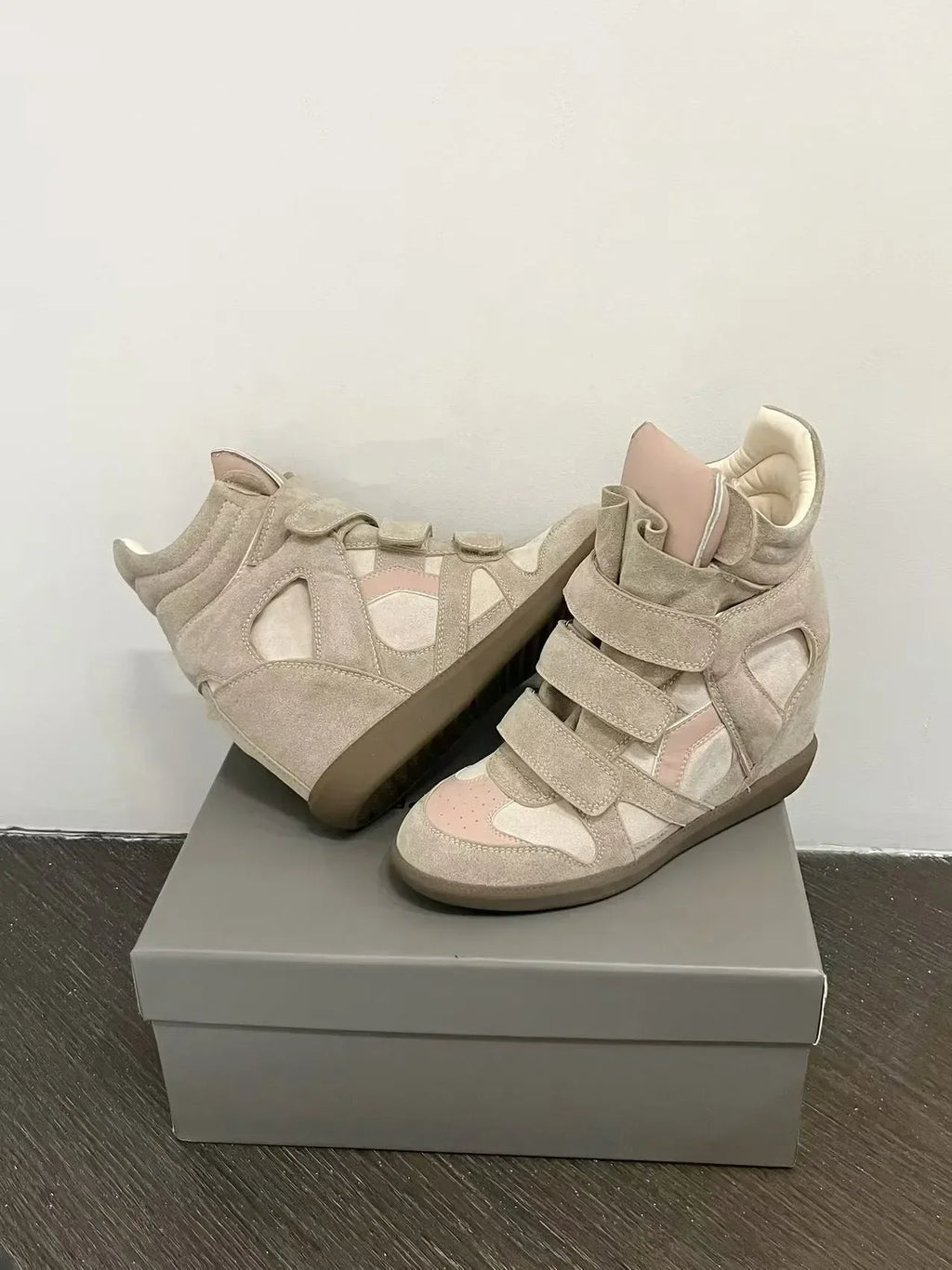 Genuine Leather Marant Wedge Heel Sneakers