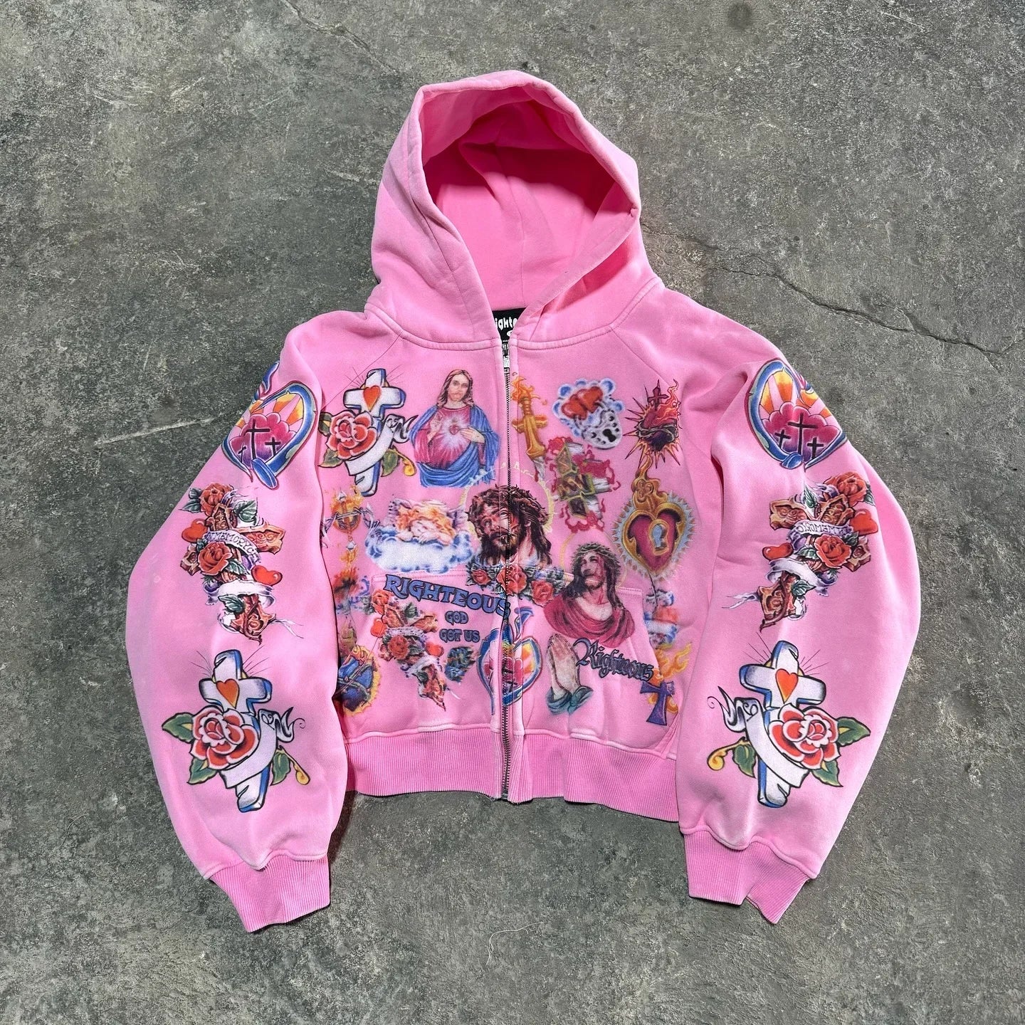 Jesus Black Zip Up Hoodie