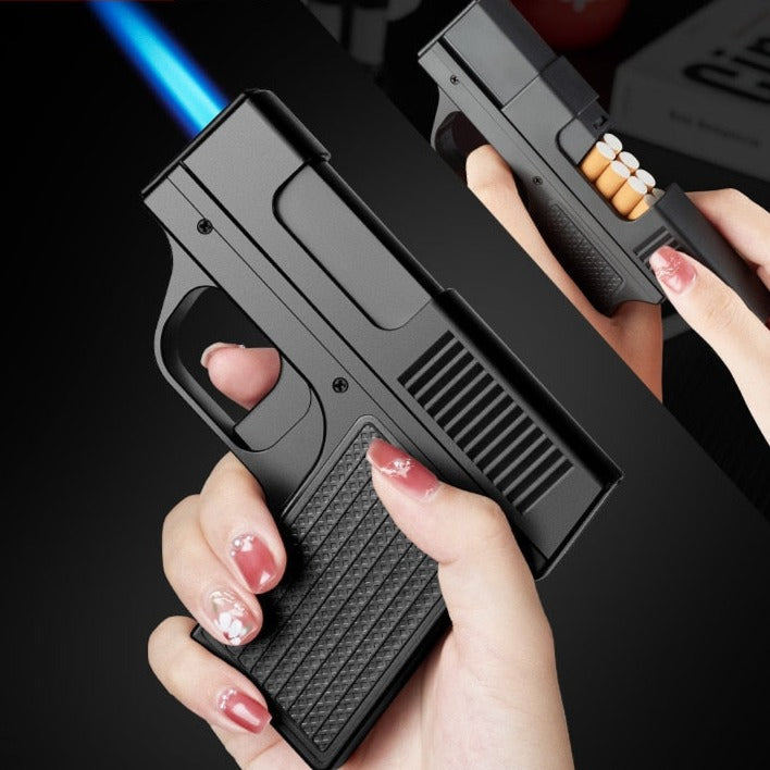 Gun Cigarette Lighters & Holder