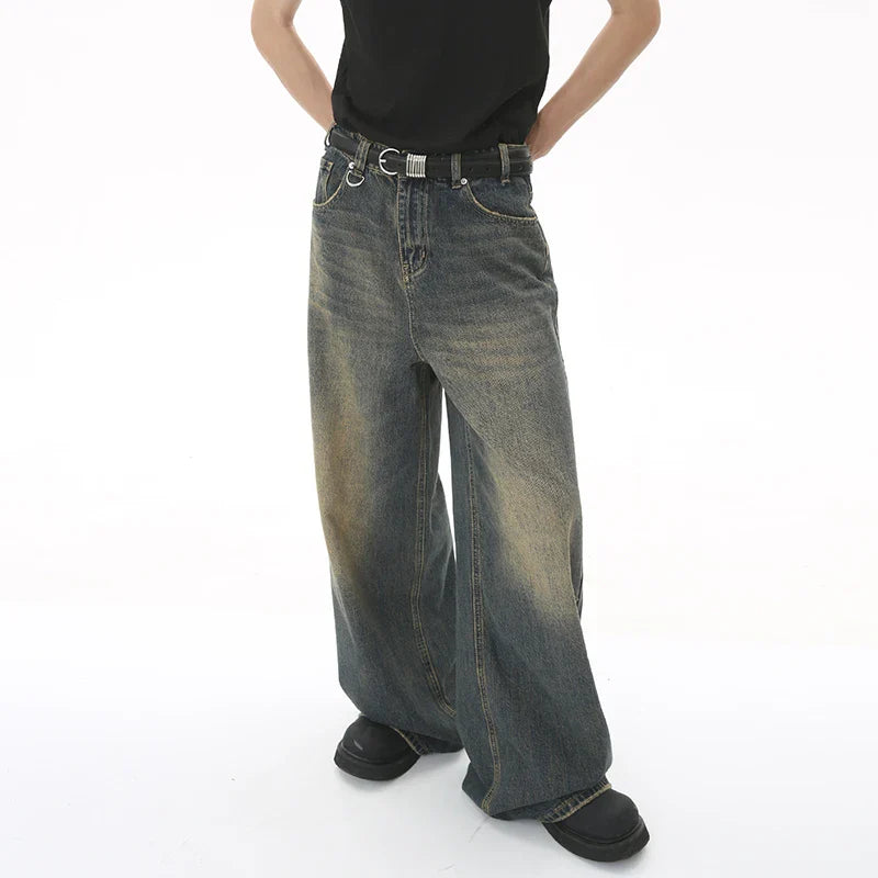 Wide Leg Washed Denim
