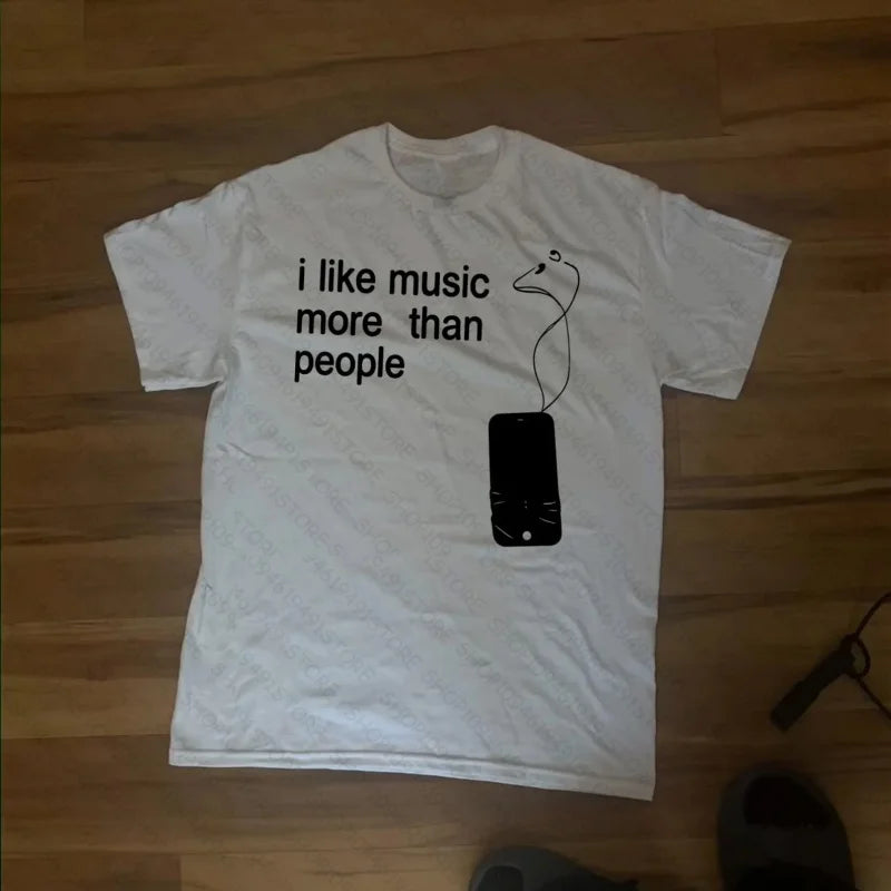 I Like Music More Than People Tee